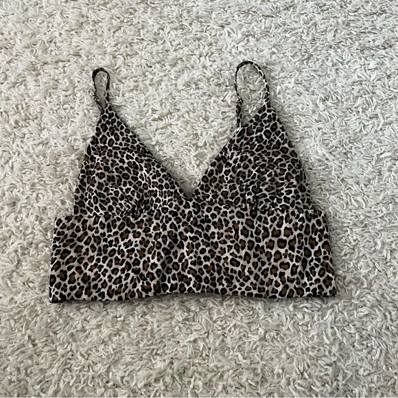 zara leopard bralette cropped top size medium - Picture 1 of 3